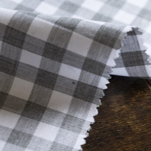 Monochrome Grid Check Cotton Slate Grey