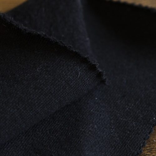French Terry Brushed Cotton Camel Black