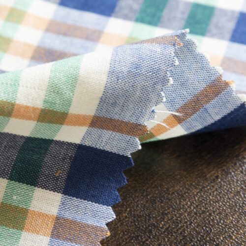 Multi-Stripe Check Cotton Sage and Sand