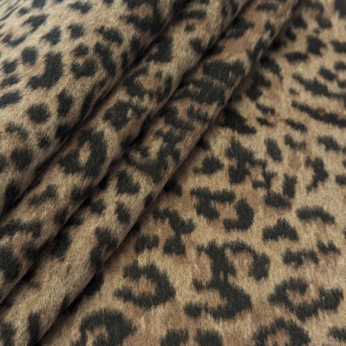 TXT Piacenza Wool Angora Alpaca Coat Leopard Brown Black