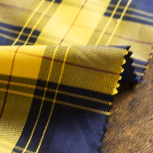 Multi-Color Plaid Shirting Cotton Mustard Yellow Navy
