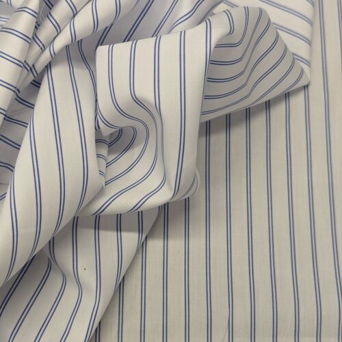 Canclini Cotton Popline Stripes Blue White
