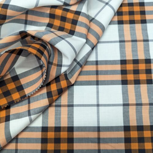 Soft Cotton Flannel Orange White