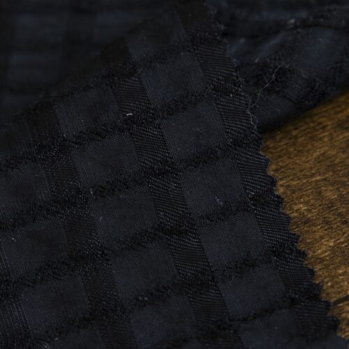 MB Jacquard Viscose Wool Checks Black