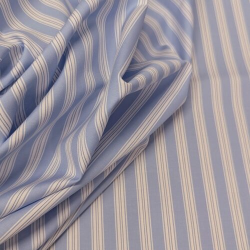 Classic Cotton Popline Stripes Blue White