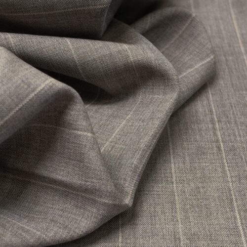 AV Wool Stretch Suiting Pinstripes Melange Grey