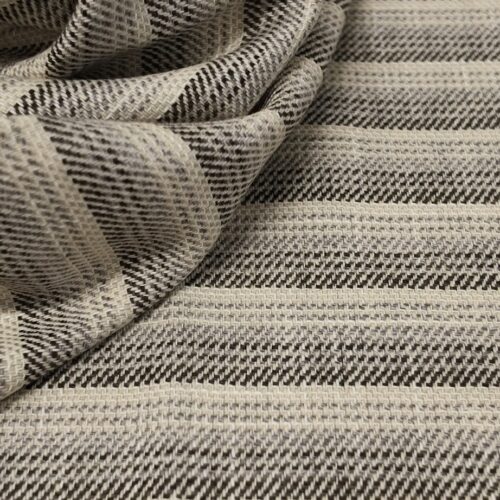 AV Wool Cotton Suiting Vintage Stripes Black Off-White