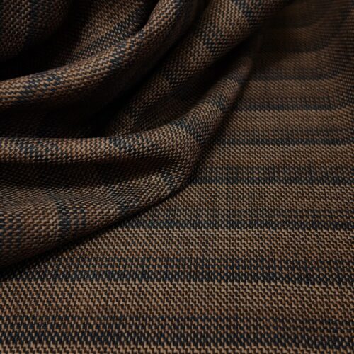 AV Wool Cotton Suiting Vintage Stripes Brown Beige