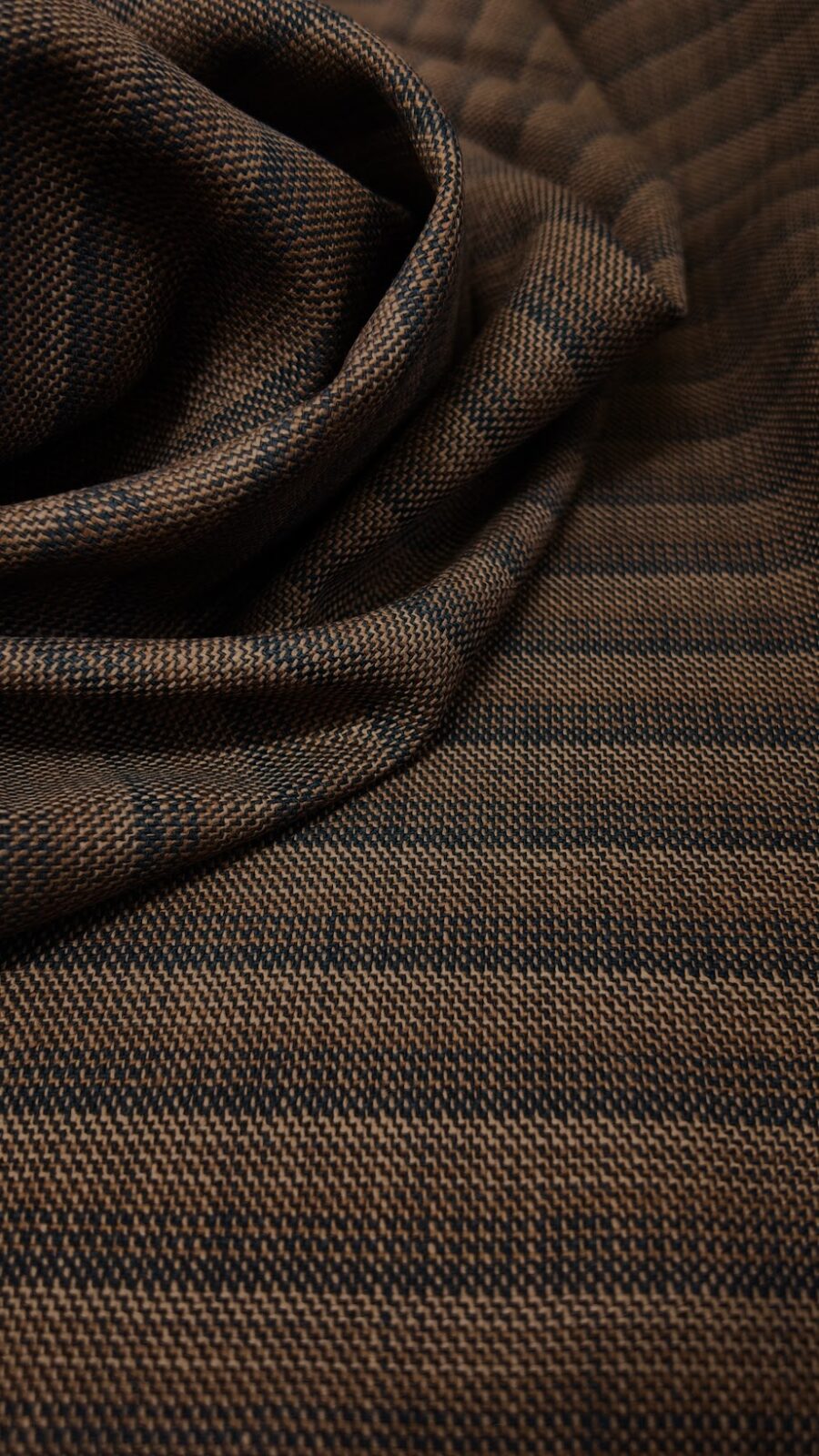 AV Wool Cotton Suiting Vintage Stripes Brown Beige